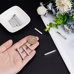 15個 3スタイル 304ステンレススチール ポリッシュペンダント  バー  ステンレス鋼色  28~40x4~4.5x4~5mm  穴：2~3.5mm  5個/スタイル&nbsp;FIND-PH0020-86