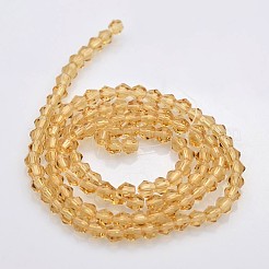 ダブルコーンガラスビーズ連売り  多面カット  ペルー  3.5~3.8x3mm  穴：1mm  約107~110個/連  32.5~34cm&nbsp;EGLA-P016-3mm-08