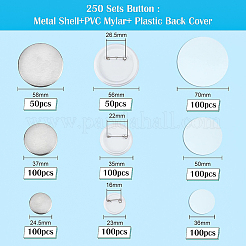 250 Sets 3 Style Iron Brooch Cabochon Bezel Settings&nbsp;DIY-BC0004-80
