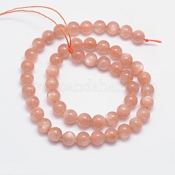 Natural Sunstone Beads Strands&nbsp;G-M262-8mm-06