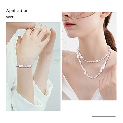 3 個の天然シェル & プラスチック パール フラワー & ガラス ビーズ ネックレスとストレッチ ブレスレット セット  女性のためのジュエリーセット  透明  15-3/8~18-1/4インチ（39~46.5cm）  内径：2インチ（5.3cm）&nbsp;SJEW-SW00010-04