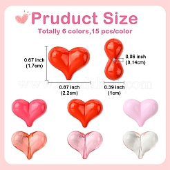90Pcs 6 Styles Acrylic Beads&nbsp;MACR-YW0003-80