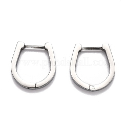 変色しにくい304ステンレススチール製フープピアス  馬の靴  ステンレス鋼色  16.5x16x3mm  ピン：1mm&nbsp;STAS-J033-14B-P