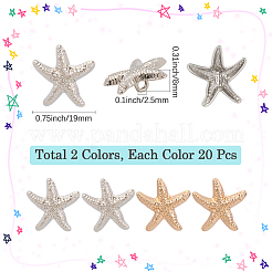40Pcs 2 Colors Alloy Shank Buttons&nbsp;BUTT-CY0001-11