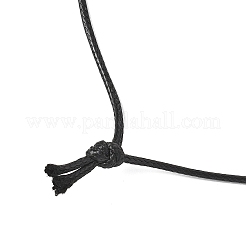 Alloy Feather Pendant Black Waxed Polyester Cord Long Necklaces&nbsp;NJEW-JN05638