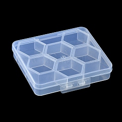 クリアプラスチックビーズ収納ケース  ハニカムビーズケース 6 コンパートメント  DIYアートクラフト用  ネイルダイヤ  ビーズ収納  透明  9.2x8x1.8cm&nbsp;CON-YW0001-55