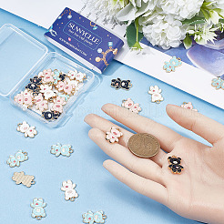 40本4色合金ペンダント  エナメル  ライトゴールド  ハートで耐える  ミックスカラー  19.5x13x1.5mm  穴：2mm  10個/カラー&nbsp;ENAM-SC0004-32