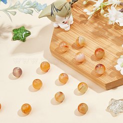 天然石赤瑪瑙ビーズ連売り  染め  ラウンド  8mm  穴：1mm  約48個/連  15.16インチ（38.5cm）  1連 /箱&nbsp;G-AR0003-48