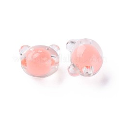 透明なアクリルビーズ  二層ビーズ  クマ  ライトサーモン  16x18x15.5mm  穴：3mm  約220個/500g&nbsp;MACR-S373-122-B01
