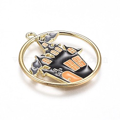 Halloween Theme Alloy Enamel Pendants&nbsp;ENAM-J649-12LG-02