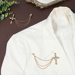 Cross Alloy Rhinestone Lapel Pin Backs&nbsp;JEWB-WH0051-057G