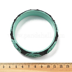 中国風の辰砂の腕輪  女性用彫刻漆器バングル  士官候補生ブルー  内径：2-3/8~2-3/4インチ（6.15~7.05cm）&nbsp;BJEW-U036-03