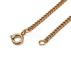 304ステンレススチールカーブチェーンネックレス  スプリングリングの留め金と  ゴールドカラー  17.05インチ（43.3cm）  2mm&nbsp;X-NJEW-JN02908
