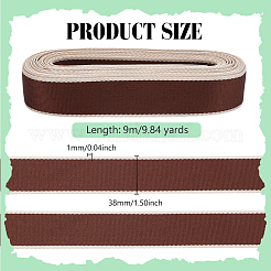 9mのポリエステルフラットリボン  ストライプエッジリボン  コーヒー  1-1/2インチ（38mm）  約9.84ヤード（9m）/セット&nbsp;OCOR-PH0005-26B