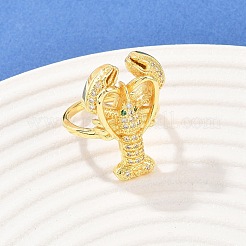 Brass Micro Pave Cubic Zirconia Cuff Rings&nbsp;LS-RJEW-C145-01A-G