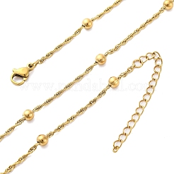 304 Stainless Steel Round Rope Chain Necklaces&nbsp;NJEW-C073-04G