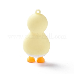 塩ビ漫画アヒル人形ペンダント  キーチェーン用  シャンパンイエロー  61x29x25mm  穴：3mm&nbsp;X-KY-C008-09