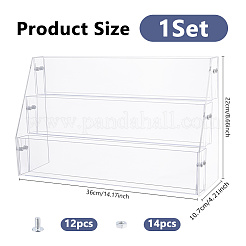 3-Tier Acrylic & PVC Organizer Display Riser Holder for Postcards Brooches&nbsp;ODIS-WH0108-041A