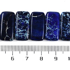 ナチュラルインペリアルジャスパービーズ連売り  染め  長方形  ダークブルー  20.5x10.5x6mm  穴：1.1mm  約20個/連  8.07インチ（20.5cm）&nbsp;G-L604-F01-01K