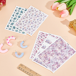 5Pcs 5 Colors Polymer Clay Earrings Water Transfer Paper&nbsp;DIY-HY0003-22B