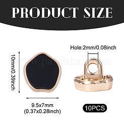 10穴合金エナメルシャンクボタン1個  五角形  ゴールドカラー  10x9.5x7mm  穴：2mm&nbsp;BUTT-TA0001-37