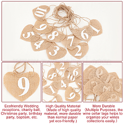 Burlap Table Numbers Cards&nbsp;AJEW-WH0248-115