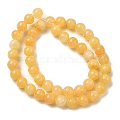 天然染め白翡翠ビーズ連売り  ラウンド  ゴールド  8.5mm  穴：0.8mm  約45~46個/連  14.69''~15.04''（37.3~38.2センチメートル）&nbsp;G-M402-C03-25