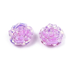 不透明な腹筋プラスチック ビーズ  片穴  花  スミレ  15x16x6.5mm  穴：1.2mm&nbsp;KY-G019-02F