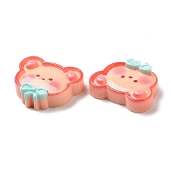かわいい漫画の動物の不透明樹脂カボション  クマ  21x25.5x7mm&nbsp;RESI-C034-05A