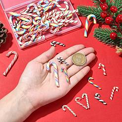 60Pcs 10 Styles Christmas Theme Polymer Clay Artificial Candy Cane&nbsp;FIND-CJ0002-89