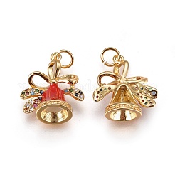 Brass Micro Pave Cubic Zirconia Pendants&nbsp;ZIRC-I028-13G