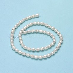 天然養殖淡水パールビーズ連売り  ライス  リネン  5~7x4~4.5mm  穴：0.6mm  約62~66個/連  13.78''（35センチメートル）&nbsp;PEAR-J006-14B-01