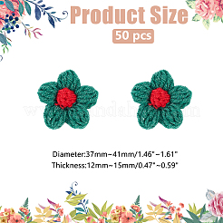 手作りの綿編み飾りアクセサリー  DIYミシンクラフト用  花  ダークスレートグレー  37~41x12~15mm&nbsp;DIY-WH0656-03J