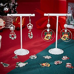 48本12スタイルアロイエナメルペンダント  クリスマスベルと家とサンタクロース  ミックスカラー  17~26x14~28x1.7~3.5mm  穴：1.4~2mm  4個/スタイル&nbsp;FIND-SC0004-65
