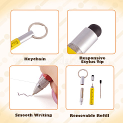 5Pcs 5 Colors Aluminum Practical 6-in-1 Keychain Pen&nbsp;AJEW-TA0002-13A