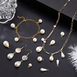 80Pcs 8 Styles ABS Plastic Imitation Pearl Pendants&nbsp;FIND-GA0006-80G