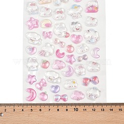3D PVC製ペット写真ステッカー  漫画のステッカー  エポキシ樹脂  猫の形  6~19x9~22mm&nbsp;X-STIC-NH0001-01F