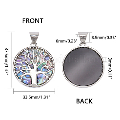 Resin Imitation Paua Shell/Abalone Shell Pendants&nbsp;RESI-S376-24