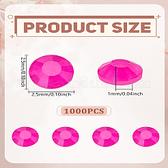 1000Pcs Glass Rhinestone Cabochons&nbsp;DIY-LP0002-52B