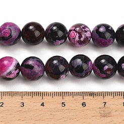 Natural Fire Crackle Agate(Dyed & Heated) Beads Strands&nbsp;G-K425-A06-12mm