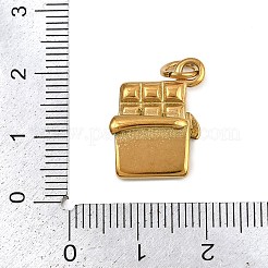 304ステンレスペンダント  丸カン付き  食品のテーマ  ゴールドカラー  チョコレート  18x14.5x4.5mm  穴：4mm&nbsp;STAS-B096-02G-04