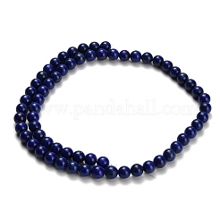 天然石ラピスラズリビーズ連売り  ラウンド  グレードAAA  6mm  穴：0.7mm  約64個/連  15.35~15.59''（39~39.6センチメートル）&nbsp;G-H329-C01-6mm
