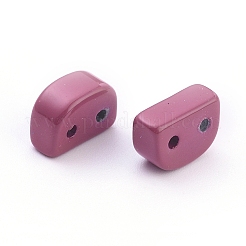 スプレー塗装合金マルチ連リンク  タイル弾性ブレスレット作り用  半円  暗い蘭  6x8.5x4mm  穴：1.2mm&nbsp;PALLOY-G268-I-065