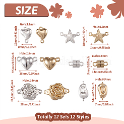 12 Sets 12 Styles Brass Magnetic Clasps&nbsp;FIND-TA0002-20