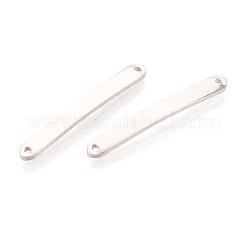 スターリングシルバーコネクターチャーム925個  矩形リンク  空白タグのスタンプ  銀  28x3x2~2.5mm  穴：1mm&nbsp;STER-N016-95S
