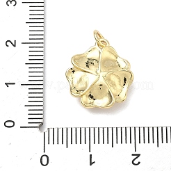 真鍮チャーム  花のチャーム  ゴールドカラー  17x15.5x5mm  丸カン：5x1ミリ  内径：3mm&nbsp;KK-K417-10G