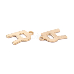ステンレススチールチャーム201個  アルファベット  18KGP本金メッキ  文字.r  12x7.6x0.6mm  穴：1.4mm&nbsp;STAS-C021-06G-R