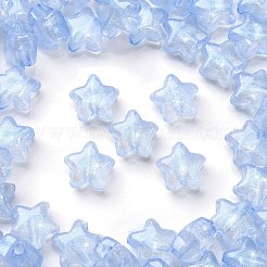 明るい透明なアクリルビーズ  キラキラビーズ  暗闇で光る  スター  ブルー  10x11x6mm  穴：2mm&nbsp;MACR-D024-24D
