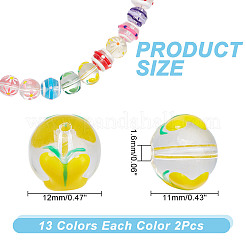 26Pcs 13 Colors Handmade Lampwork Beads&nbsp;LAMP-AR0001-38