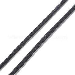 ネックレスメイク  天然木のビーズと中国のワックスコットンコード付き  ブラック  22.83インチ（58cm）&nbsp;NJEW-JN04041-01